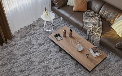 Ковровая Дорожка Рулоны обработанные Принт СИЛЬВА Серый