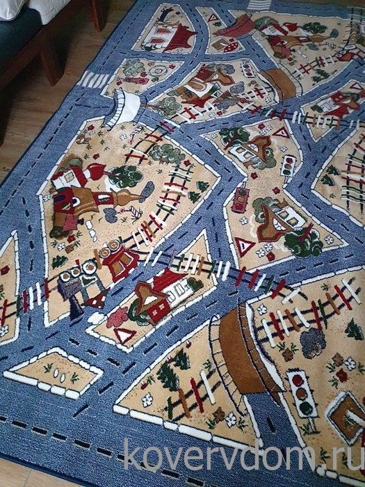 Детский ковер Веселые дорожки-L синий Детский ковер Веселые дорожки-L синий