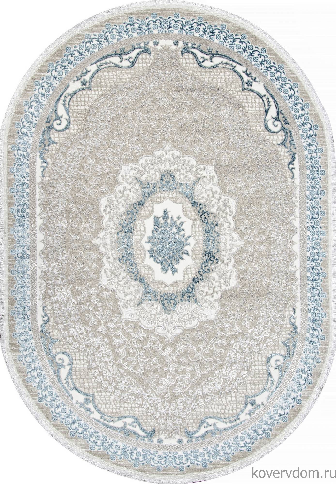 Ковер ALFANI Q010A BLUE FDY / CREAM SHRINK Овал Ковер ALFANI Q010A BLUE FDY / CREAM SHRINK Овал