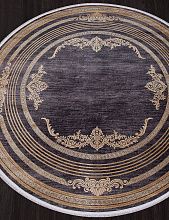 Круглый ковер черный MILANO 21071Y D.GREY / L.YELLOW Круг