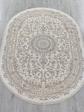Ковер из Турции бежевый MOSSO 27239A CREAM / NAVY Овал