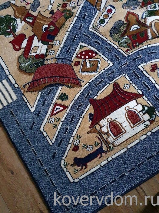 Детский ковер Веселые дорожки-L синий Детский ковер Веселые дорожки-L синий