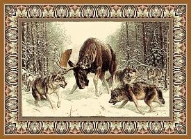 Однотонный ковер Фауна 50895 Охота на лося