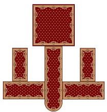 Круглый ковровая композиция в храм красно-бордовая 41812-04