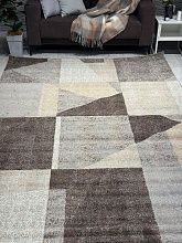 Современный ковер серый PRAGA 06052A BROWN / TOZ GRI