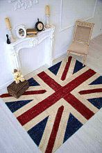 Оранжевый круглый ковер винтажный ручной работы Британский флаг Vintage Flag Patchwork 22228