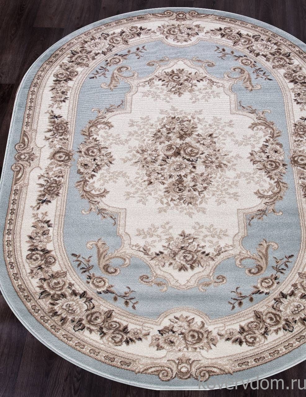 Ковер VALENCIA DELUXE-A 4015 L.BLUE-BROWN Овал